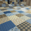 Pościel z kory Patchwork niebieski 180x200