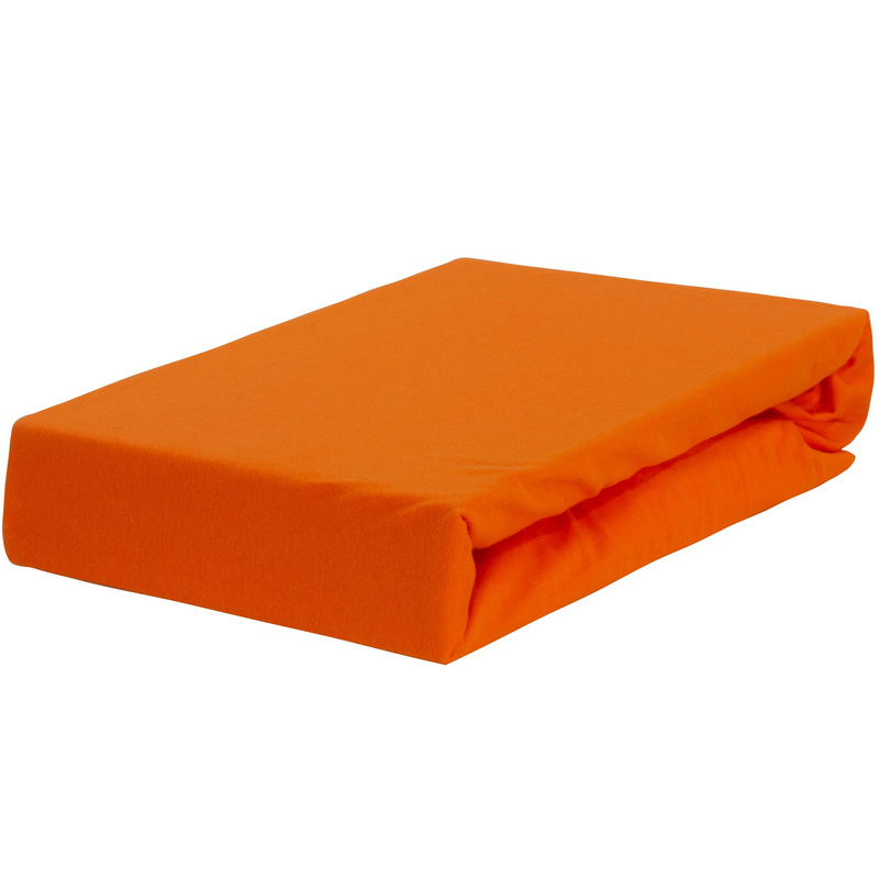 Prześcieradło jersey z gumką pomarańczowe 120x200