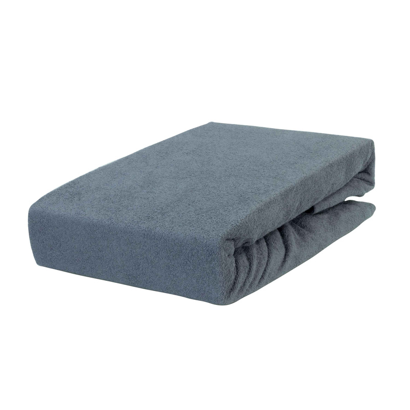 Prześcieradło frotte z gumką szare 80x160