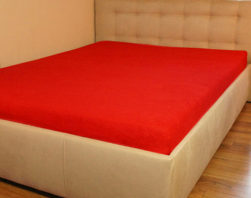 Prześcieradło frotte z gumką czerwone 60x120