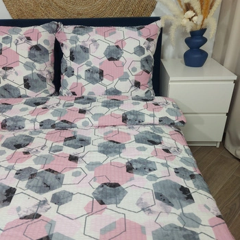 Pościel z kory Hexagon róż 140x200