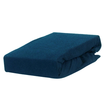 Prześcieradło frotte z gumką ciemno granatowe 90x200