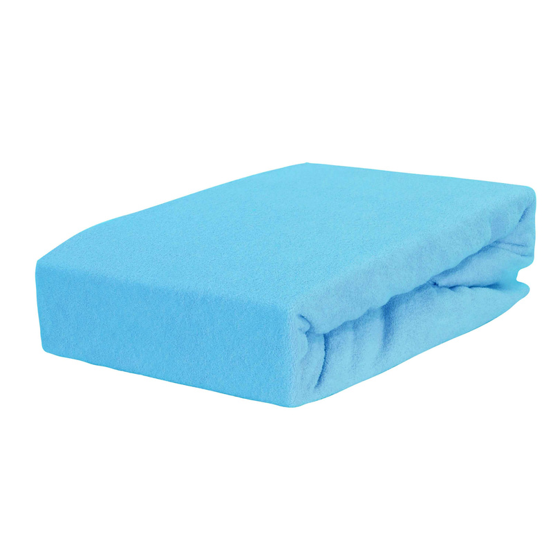 Prześcieradło frotte z gumką turkusowe 60x120