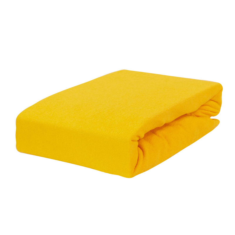 Prześcieradło frotte z gumką żółte 60x120