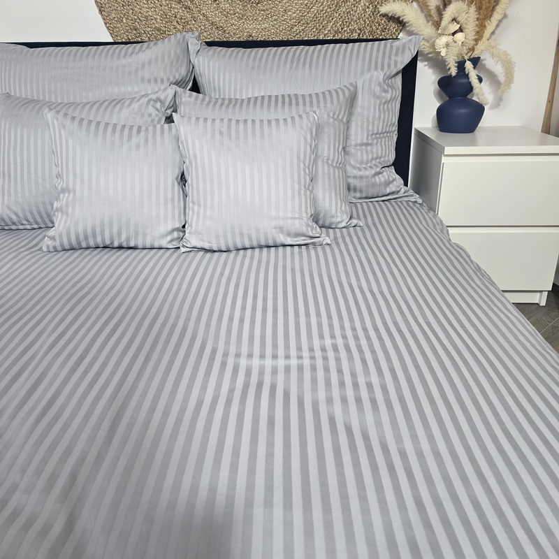 Pościel hotelowa Adamaszkowa Szara 180x200 na suwak