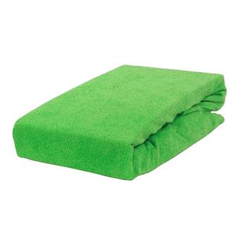 Prześcieradło frotte z gumką jaskrawo zielone 160x200