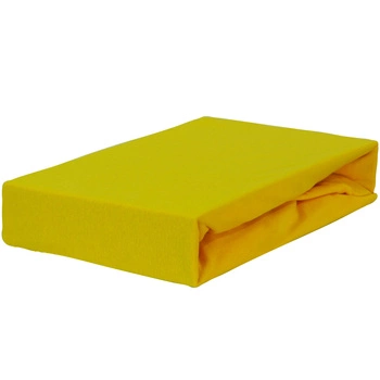 Prześcieradło jersey z gumką żółte 140x200