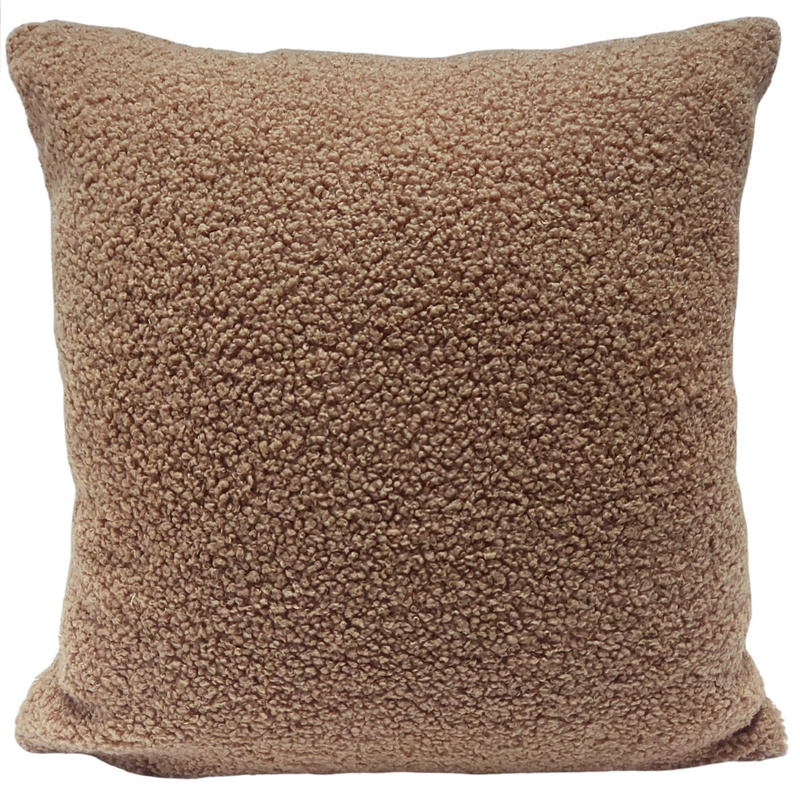 Poszewka Boucle Bukle Baranek brązowa 45x45