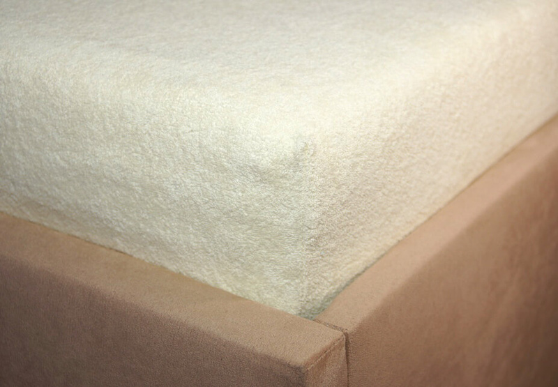 Prześcieradło frotte z gumką ecru 70x140