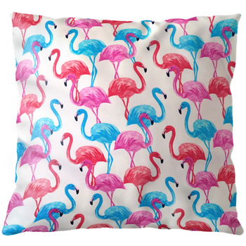 Poszewka bawełniana Flamingi neonowe 30x30